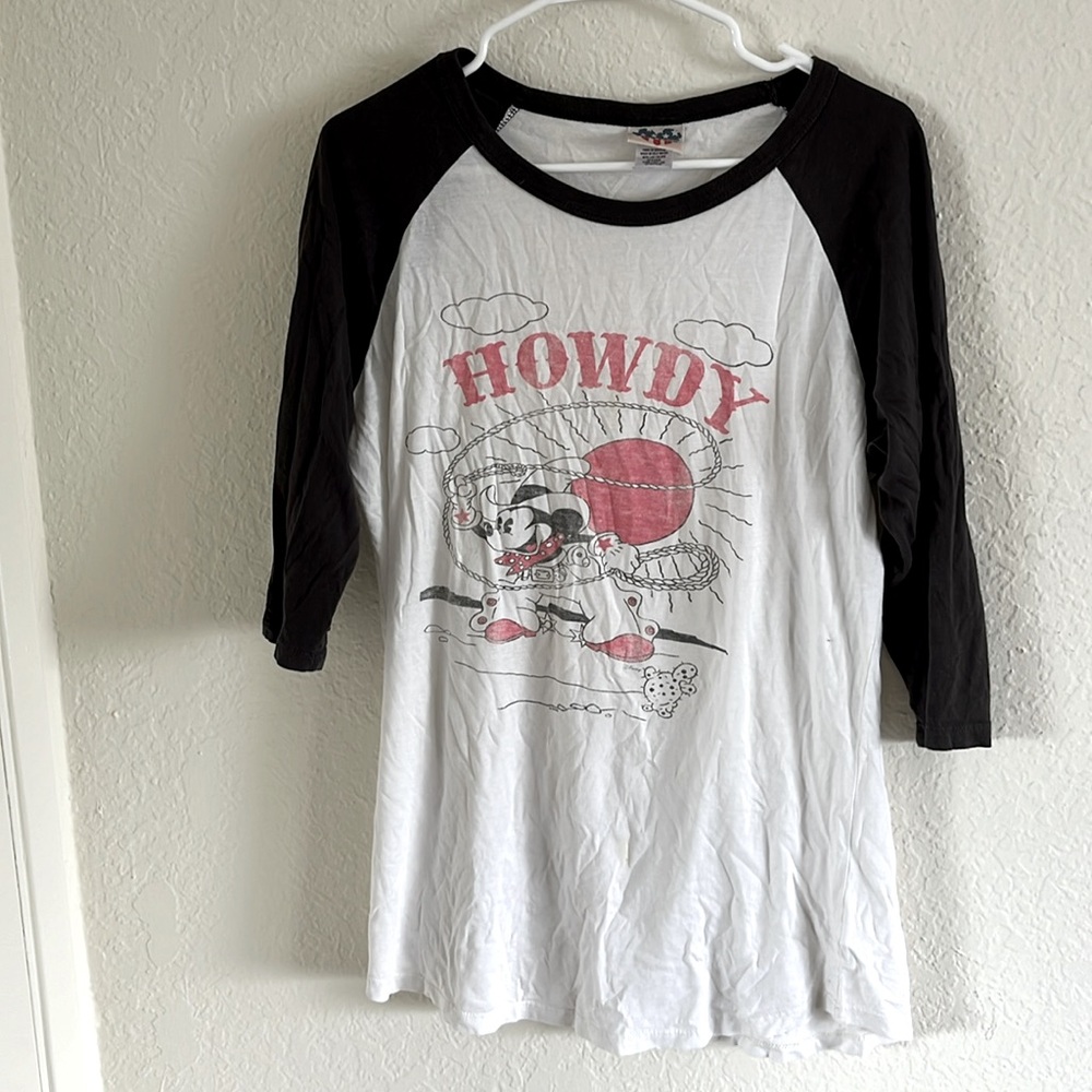 Junk Food Disneyland Mickey Howdy Baseball Tee